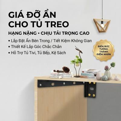 Ke Sắt Chữ L Lắp Ẩn Chịu Tải 300kg - Dành Cho Tủ Treo Tường, Kệ Tivi (Thép Dày 3mm)