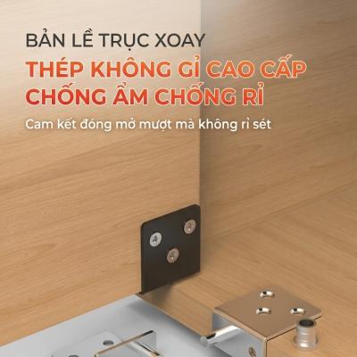 Bản Lề Tủ Âm Trục Xoay (Chốt Xoay Giấu Kín) - Thép Không Gỉ Dày 1.8mm